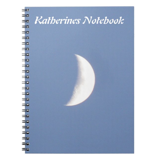 Beautiful Waxing Crescent Moon in Daylight Custom Notebook (Front)