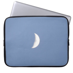 Beautiful Waxing Crescent Moon in Daylight Laptop Sleeve