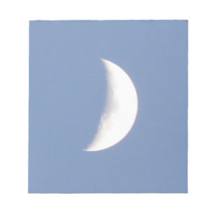 Beautiful Waxing Crescent Moon in Daylight Notepad
