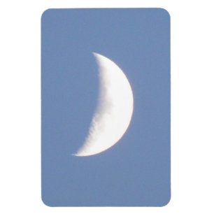 Beautiful Waxing Crescent Moon in Daylight Premium Magnet