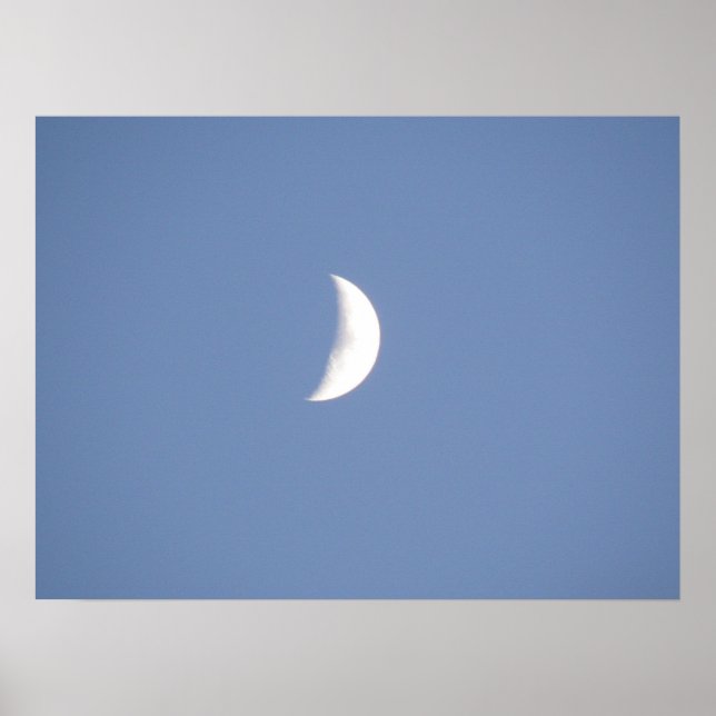 Beautiful Waxing Crescent Moon in Daylight Print (Front)