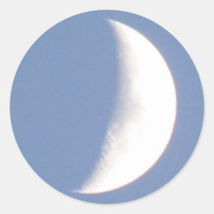 Beautiful Waxing Crescent Moon in Daylight Sticker