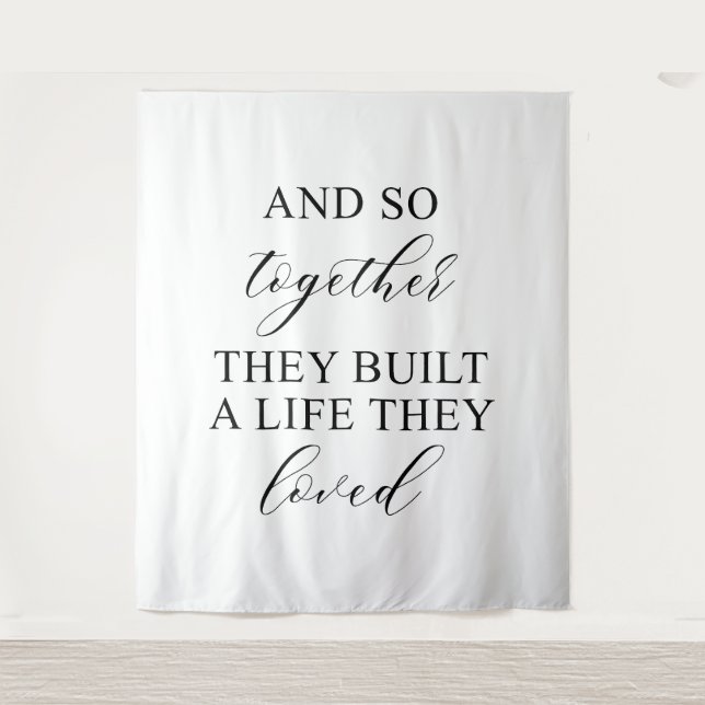 Beautiful Wedding Banner Backdrop Tapestry (Front)