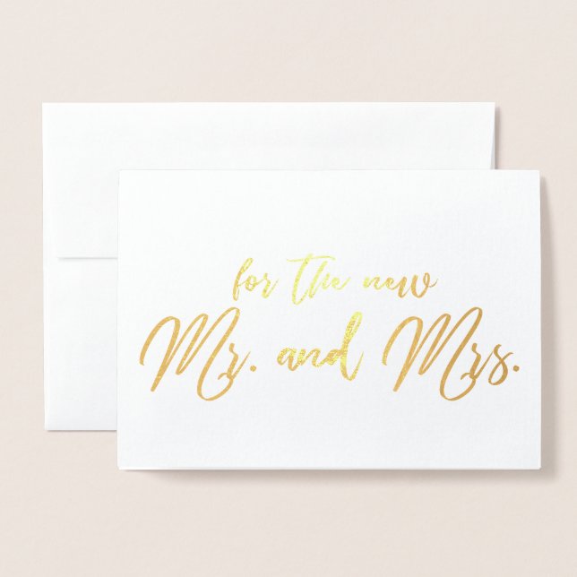 Beautiful Wedding Congratulation Calligraphy Foil Card (Front With Envelope)