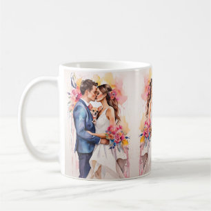 Beautiful Wedding Couple with Cute Funny  Coffee Mug