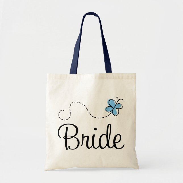 Beautiful Wedding Day Bride Blue Tote Bag (Front)