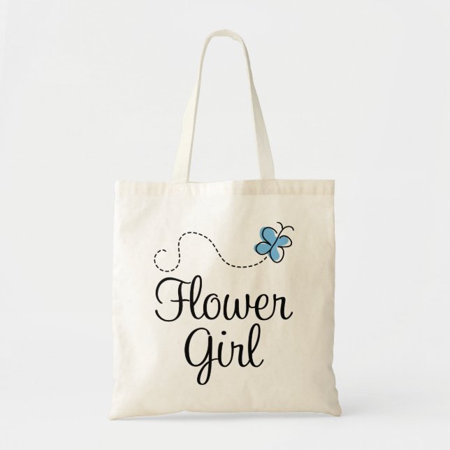 Beautiful Wedding Day Flower Girl Blue Tote Bag (Front)