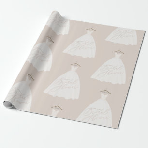 Beautiful wedding dress bridal shower wrapping paper
