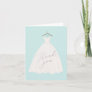 Beautiful wedding dress bridal thank you card