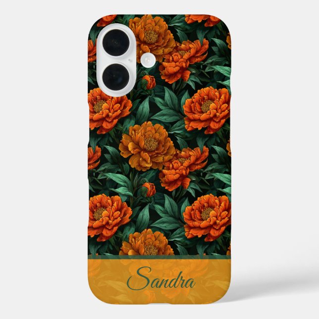Beautiful Wedding Gift Peony Flower Name Case-Mate iPhone Case (Back)