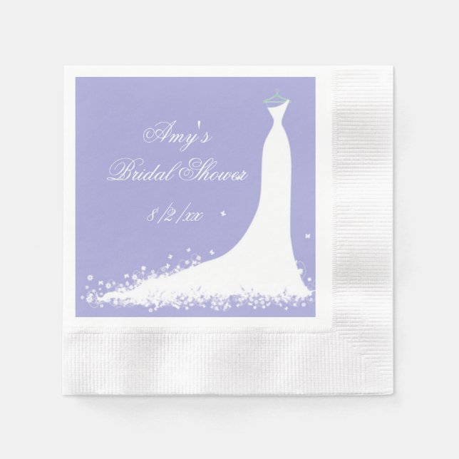 Beautiful Wedding Gown, Bridal Shower, Napkin (Front)