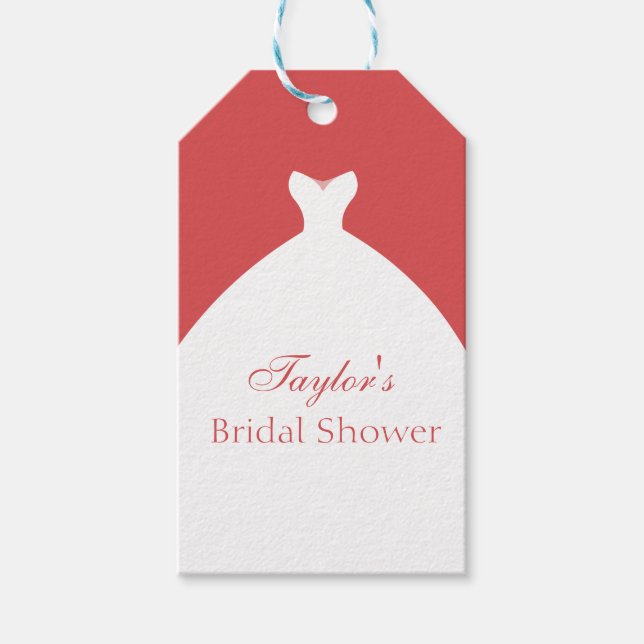 Beautiful Wedding Gown Custom Gift Tags (Front)