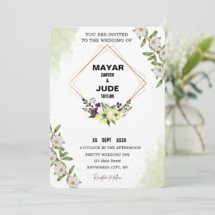 Beautiful Wedding Invitation Design - Easy to Cust