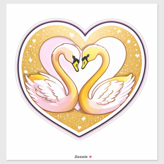Beautiful Wedding Swans With Gold Rings (Sheet)
