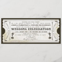beautiful wedding vintage ticket invitations