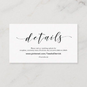 Beautiful Wedding Website Details Enclosure Card