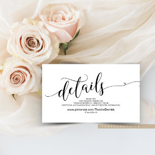 Beautiful Wedding Website Details Enclosure Card