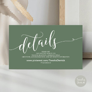 Beautiful Wedding Website Details Enclosure Card