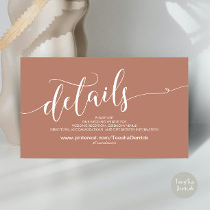 Beautiful Wedding Website Details Enclosure Card