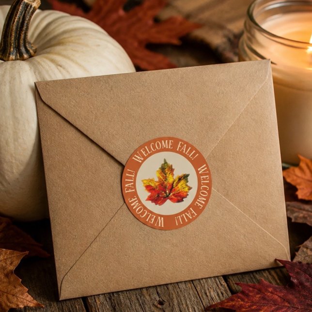 Beautiful Welcome Fall Round Sticker (Creator Uploaded)