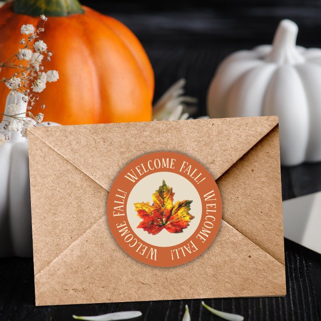 Beautiful Welcome Fall Round Sticker (Creator Uploaded)