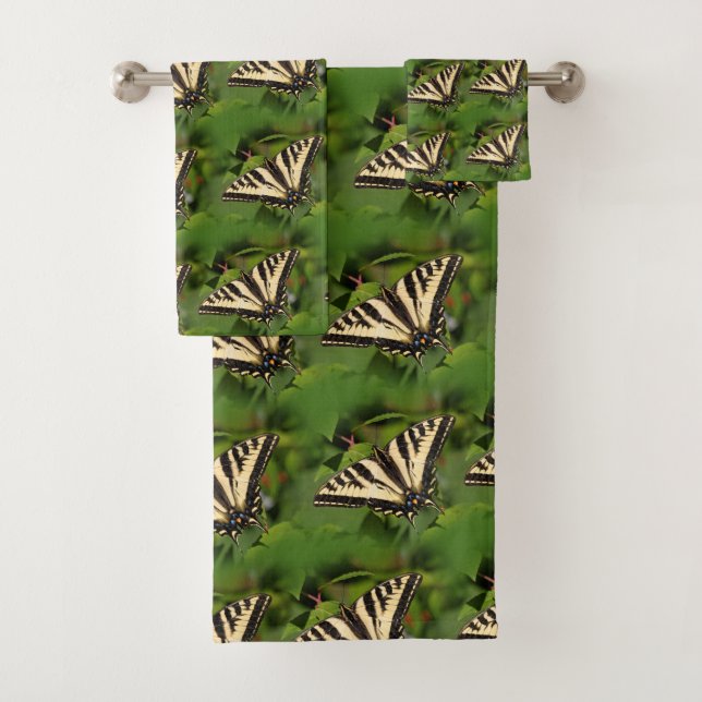 Beautiful Western Tiger Swallowtail Butterflies Bath Towel Set (Insitu)