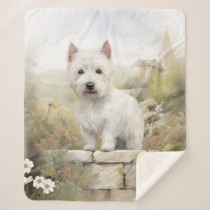 Beautiful Westie Sherpa Blanket