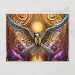 Beautiful Whimsical Art Steampunk Birds Postcard