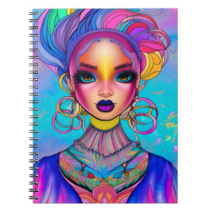 Beautiful Whimsical Brown Eyed Girl Notebook