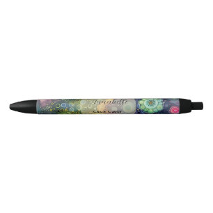 Beautiful Whimsical Colourful Back to School  Blue Ink Pen