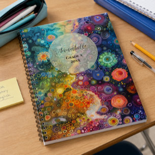 Beautiful Whimsical Colourful Back to School  Notebook