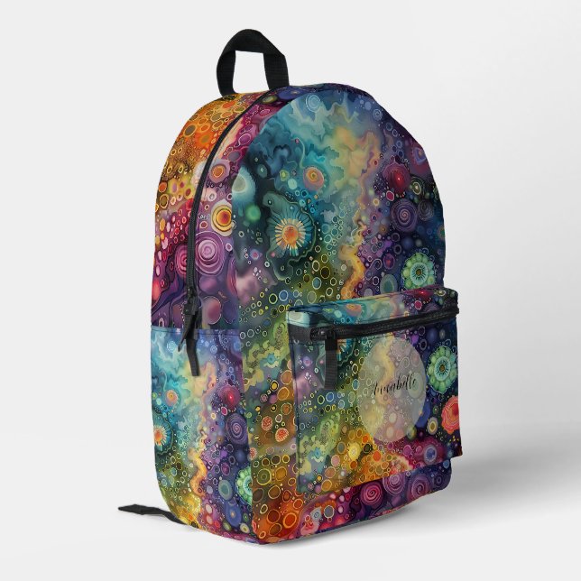 Beautiful Whimsical Colourful Back to School  Printed Backpack (Back Corner Left)