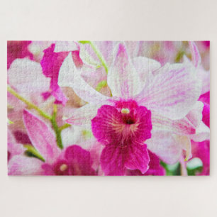 Beautiful white and fuchsia flower jigsaw puzzle