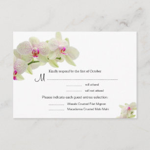 Beautiful White and Hot Pink Orchids RSVP Cards