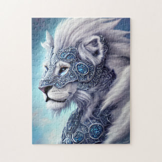 Beautiful White Armoured Warrior Lion Jigsaw Puzzle