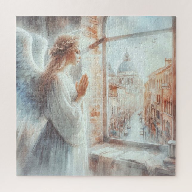 Beautiful White Aura Angelic Figure Praying Jigsaw Puzzle (Vertical)