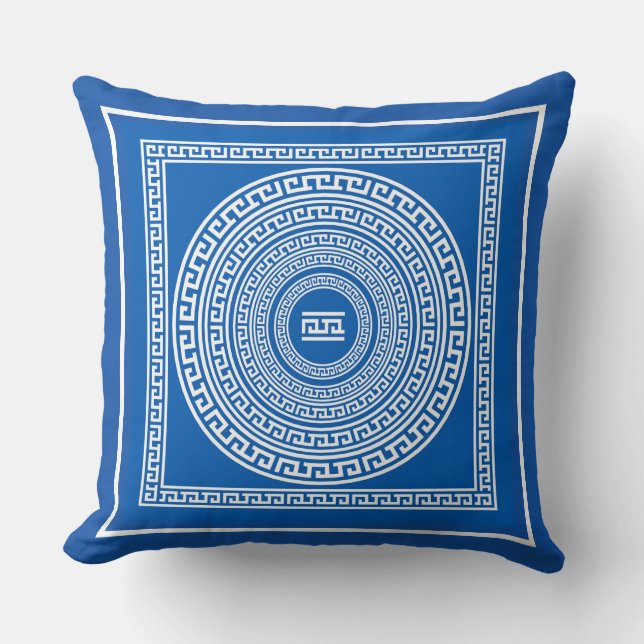 Beautiful White Borders on Grey Blue Background   Cushion (Front)