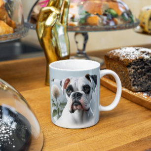 Beautiful White Boxer Dog featured in Nature Coffee Mug