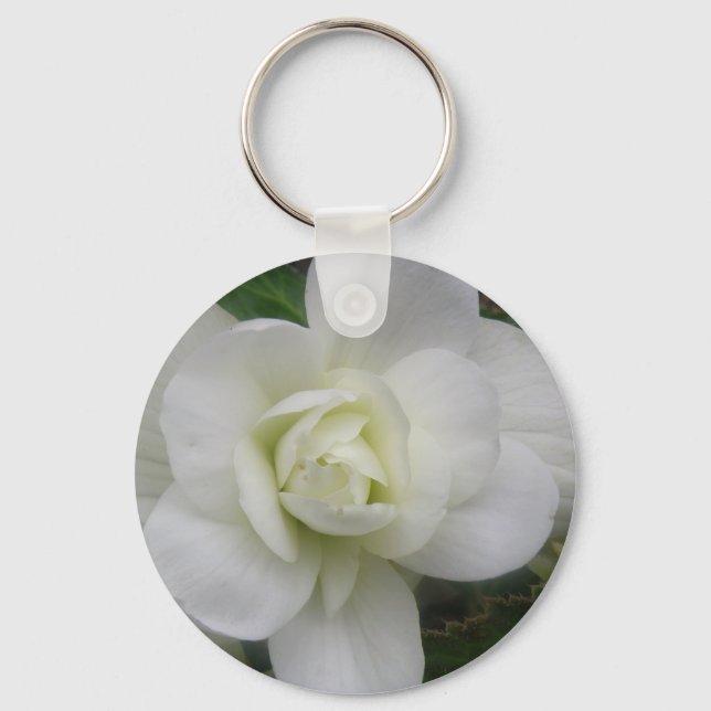 Beautiful White Carnation Keychain (Front)