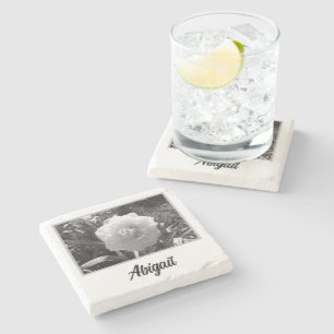 Beautiful White Daffodil Stone Coaster