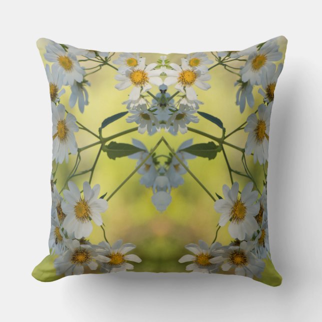 Beautiful white daisies design cushion (Front)