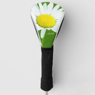 Beautiful White Daisy Personalized Golf Head Cover