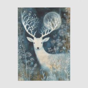 Beautiful White Deer Cyanotype Printing Tissue Paper