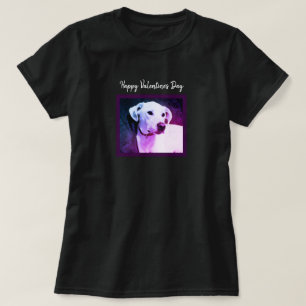 Beautiful White Dog Purple Lover Valentine's Day T-Shirt