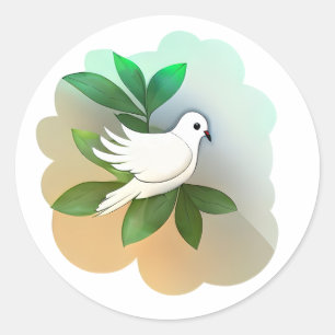 Beautiful White Dove  Classic Round Sticker