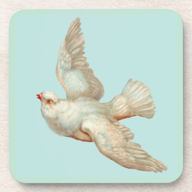 beautiful white dove coaster (Front)