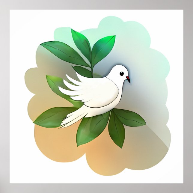 Beautiful White Dove  Poster (Front)