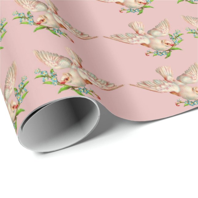  beautiful white dove with sprig in its mouth wrapping paper (Roll Corner)