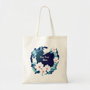 Beautiful White Doves Floral Wreath Tote Bag