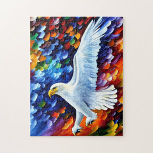 Beautiful White Eagle in Flight Painting  Poster Jigsaw Puzzle